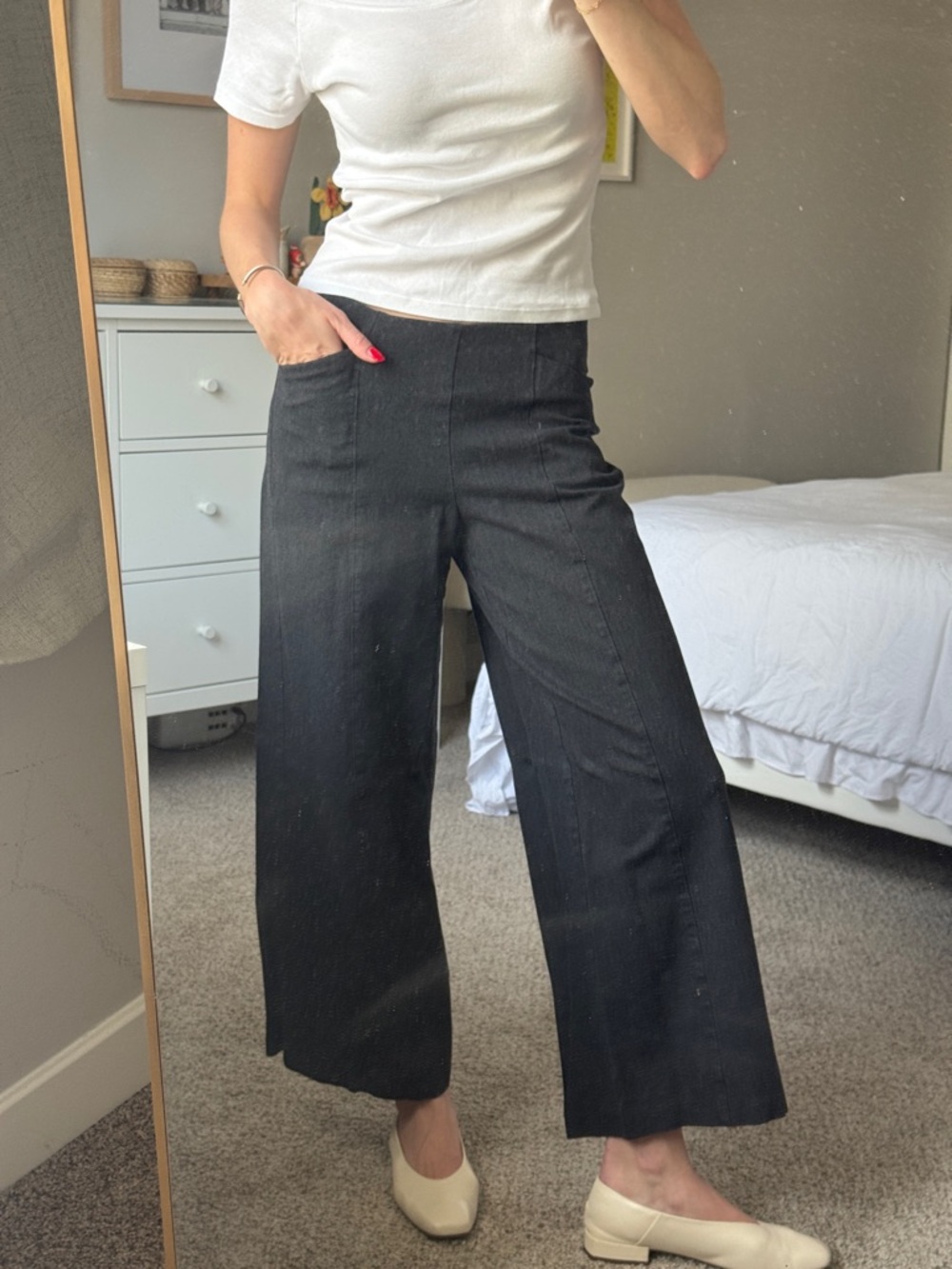 Old Navy Women's Gray Wide-Leg High-Rise Pants